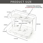Bathroom Organizer Countertop Perfume Organizer Makeup Organizer Cosmetics Storage Display Rack Vanity Tray Dresser Stainless Steel Gold Shelf White Marble Ceramic Tray (2 Tier L-Sliver) | Perfume Organizer, Makeup Organizer, Cosmetics Storage, Vanity Tra