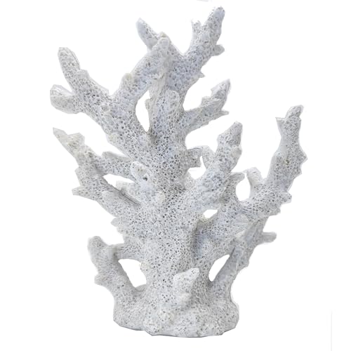 Etlemonde Beach Coastal Decor Coral Reef Home Decor Coral Statue Sculpture Home,Desk,Bathroom,Desktop Shelf Statue,Marine Themed Gifts - color: White Coral