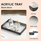 12"x8"Bathroom Vanity Tray for Counter,Black Acrylic Perfume Tray for Dresser,Kitchen soap Dispenser Tray,Coffee Table Tray Decor,Lucite Jewelry Candle Valet Tray,Toilet Organizer - size: 11.8" x 7.9" x 1.3"