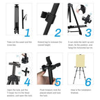 Art Artist Easel Stand for Displaying, RRFTOK Metal Tripod Adjustable Easels for Painting Canvases Height from 21" to 66" with Reinforced Triangle - Carry Bag for Table-Top/Floor Drawing and,Black - style: 66B 2-Pack