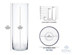 Royal Imports Flower Glass Vase Decorative Centerpiece for Home or Wedding - Cylinder Shape (4" Wide x 14" Tall, Clear) - size: 4" wide x 14" tall