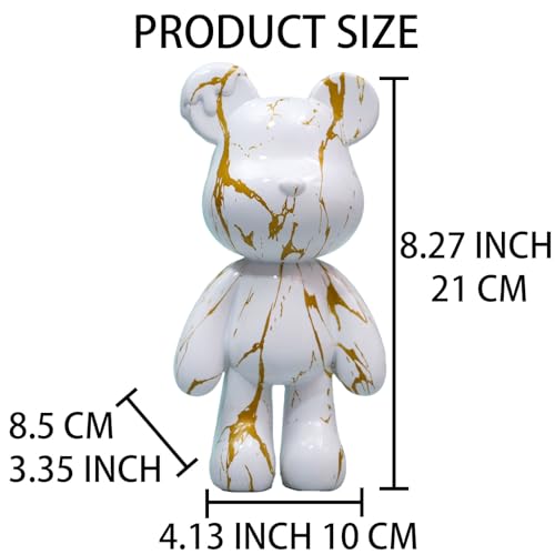 Bear Sculpture Decor for Home, Resin Animal Statue Ornament for Living Room, Bedroom, Office on Table, Shelf, Cabinet (Type A) - color: Type a