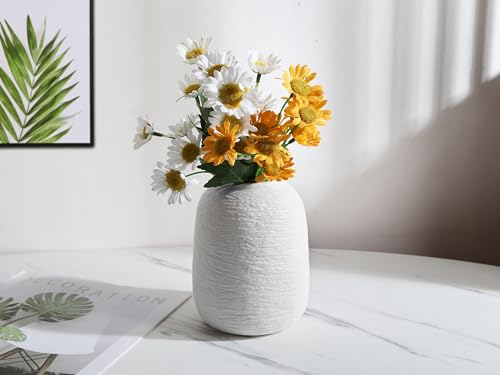 Ceramic Vases, White Vases, Minimalist Vases, Home Decor Vases, Fits Everywhere, Also Gifts for Christmas, Independence Day and Other Holidays, 5.9 Inch. (White) - color: White