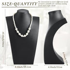 Kigley 6 Pcs Black PU Leather Jewelry Bust Display Necklace Holder Stand Necklace Mannequin Holder for Jewelry Display Trade Show(13.39 x 3.94 x 8.07 Inches) - size: 13.39 x 3.94 x 8.07 Inches