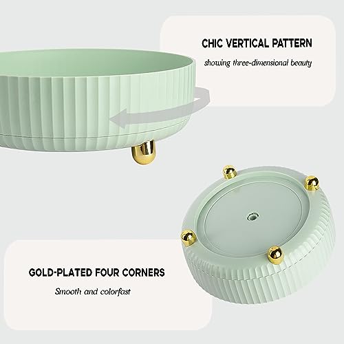 Anyoifax Makeup Perfume Organizer Tray 360 Degree Rotating Lazy Susan Skincare Lotion Organizer Spinning Cosmetics Storage for Dresser, Vanity, Bathroom Countertop, Small Light Green - color: Green, size: 9 "