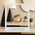 Twisted Hammered Ring Decorative Object – Aluminum Loop Sculpture & Statue Modern Home Decor Accent – Shelf Styling & Coffee Table Decor for Office & Living Room – 8", Gold - size: 7"