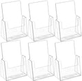 MaxGear Acrylic Brochure Holder 6 x 9 Inches, Clear Plastic Countertop Literature Holders, Bi-fold Flyer Display Stand for Pamphlets, Booklets, Magazines, Menus, Multi Purpose Organizer, 6 Pack - size: 6''x8'', style: 6 Pack