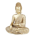 Deco 79 Polystone Buddha Decorative Sculpture Meditating Home Decor Statue with Engraved Carvings and Relief Detailing, Accent Figurine 6" x 4" x 8", Gold