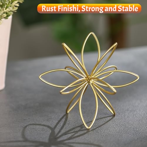 4.25" Gold Sphere Decor, Metal Handmade Floral Decorative Sculpture, Abstract Tabletop Decorative Ball for Home Metal Sphere Decor - color: Golden-4.25in