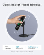 Anker MagGo iPhone 17 MagSafe Charger Compatible Stand, 15W Fast Magnetic Wireless Charging Station, Qi2 Certified 360° Wireless Charger, Magnetic Stand for iPhone 17/16/15/14/13 Series (No Adapter) - color: Black