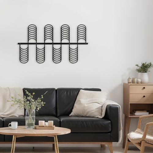 SIGNLEADER Metal Wall Decor Minimalist Modern Luxury Wall Sculpture Hangings 3D Statue Home Decoration for Living Room, Bedroom, Bathroom, Kitchen, Fireplace, Office - 18" Black - color: Gry23-2405-m23, size: 18" Black