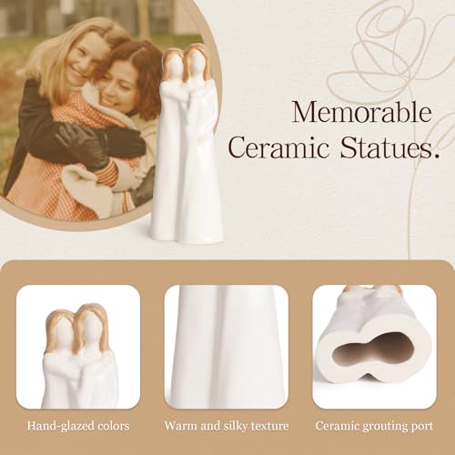 Gifts for Mom, Motherd Day Birthday Gifts for Mom, Handmade Mother and Daughter Figurine - color: Sy0273