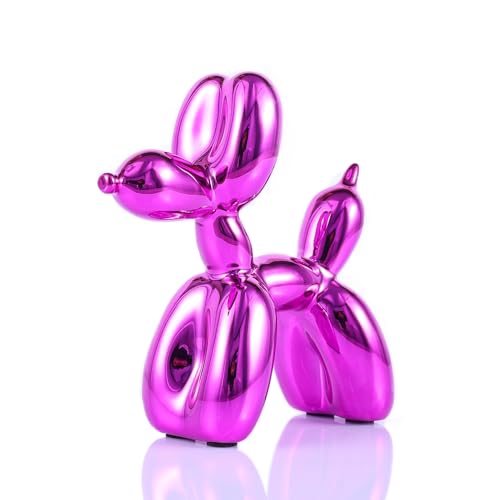 Red Balloon Dog Decor,Balloon Animal Decor,Shelf Decor Preppy Room Decor,Cute Statue Home Decor, Bedroom Modern Sculpture Desk Decor,Office Gold Decorations Small Figurines - color: Rose Red, size: 3.9*3.9*1.5inch