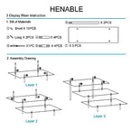 HENABLE Acrylic Display Risers, Acrylic Perfume Stand Organizer, Clear Shelf Risers for Display Stands for Food, Tabletop Use, Amiibo Funko POP Figure, 3 Tier Clear Cupcake Stand Risers