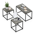 Furinno Camus Modern Living Room Coffee Table with 2 End Tables Set, French Oak Grey - color: French Oak Grey, size: 3 in 1
