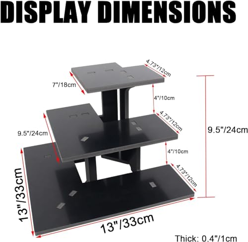 3 Tier Corner Retail Display Stand Portable Product Shelves, Black Store Retail Display Stand, Cupcake Stand, Candle Tumbler Display Rack for Craft Shows, Trade Shows, Farmers Market