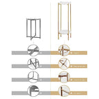 Gold Plant Stand Indoor Tall - 2 Tier White Marble Top Side Table, 29.5 Inch Modern Round Metal End Table for Living Room Corner, Small Bedside Tables for Entryway & Bedroom (11x11, Gold)