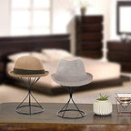 Mydio 2 Pieces Modern Metal Hat Stands Durable Stable Metal Hat Cap Rack Wigs Holder (black) - color: black