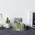 kitCom Crystal 5x7Inch Picture Frame, Wedding Frame Tabletop Display 5''x 7'', Tabletop Display Decor Wedding Frame(Fit 5x7 Max Photos), Clear with Gift Box - size: 5 x 7 inch