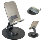 POQOD Foldable Cell Phone Stand for Desk, Fully Adjustable Phone Holder for Desk Compatible with iPhone 16 15 14 13 12, Nintendo Switch, All Phones, (Black) - color: Black 360° Rotating