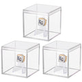 3 Pack Championship Ring Display Case Clear Acrylic Display Case Mini Football Baseball Softball Ring Holder Display Box Single Coin Stand 1 Slot Ring Hole Storage Box for Sports Fans, 2.16 Inch - size: 3 Pack