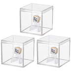 3 Pack Championship Ring Display Case Clear Acrylic Display Case Mini Football Baseball Softball Ring Holder Display Box Single Coin Stand 1 Slot Ring Hole Storage Box for Sports Fans, 2.16 Inch - size: 3 Pack