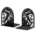 Peacoblue Metal Bookends for Shelves, Modern Decorative Heavy Duty Study Book Support Stoppers for Office, Desk, Shelf, Room 5.3"x4.3"x6.3" Cast Iron Simple Tall Bookends, 1 Pair (Leo Constellation) - style: Leo Constellation