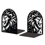 Peacoblue Metal Bookends for Shelves, Modern Decorative Heavy Duty Study Book Support Stoppers for Office, Desk, Shelf, Room 5.3"x4.3"x6.3" Cast Iron Simple Tall Bookends, 1 Pair (Leo Constellation) - style: Leo Constellation