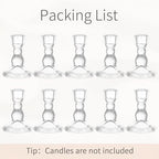 Glass Taper Candle Holders - Cute Candlestick Holders, 10Pcs Clear Candle Stick Candle Holder, Modern Tapered Candlestick Holders for Standard Candles for Wedding Christmas Home Decor - size: 10Pcs