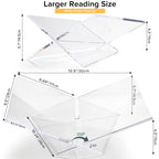 Acrylic Book Stand Large Clear Acrylic Book Holder, 12.5" x 9.5" x 5.7", Open Book Holder Stand for Display and Reading Cookbooks, Art Books, Bibles, Magazines - Home and Office - color: Clear, size: Large