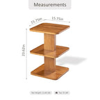 COZAYH Modern Minimalist Wood End Table with 3 Open Shelves, Farmhouse Plant Stand, Small Bookshelf for Living Room, Bedroom