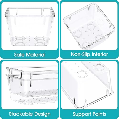 StorMiracle 7 PCS Clear Plastic Drawer Organizers Set, 4 Size Desk Drawer Organizer Trays for Makeup, Jewelry, Kitchen Utensils, Gadgets and Office Accessories - color: Clear, size: 7 PCS