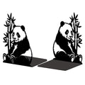 Peacoblue Metal Bookends for Shelves, Modern Decorative Heavy Duty Study Book Support Stoppers for Office, Desk, Shelf, Room 5.3"x4.3"x7.5" Cast Iron Simple Tall Bookends, 1 Pair (Panda and Bamboo) - style: Panda and Bamboo