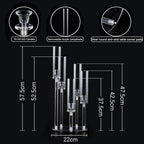 4PCS 5 Arm Acrylic Candelabra for Table Wedding Centerpiece,Crystal Clear Candle Stick Holders Candelabra Centerpiece Stands with Removable Lampshade for Party Easter Baby Shower Fit 0.8 LED Candle - size: 22.6"Tall