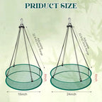 2 Pack Bird Seed Catcher for Outdoor Feeders, 24in & 16in Adjustable Hanging Trays with 4in Anti-Spill Height, Hanging Hoop Bird Seed Catcher Tray for Hummingbird Feeders Outdoor Garden Accessories