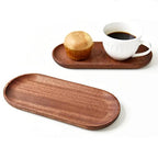 2 Pack Solid Wood Serving Platters and Trays of Natural Wood with Edge,Rectangular Avoid Sliding and Spilling Food (Walnut Trays x 2Pack) - color: Walnut Trays 2pack
