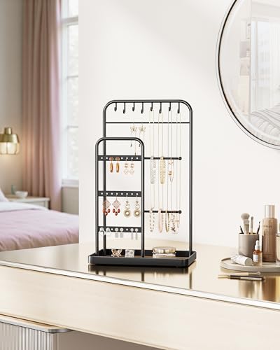 pickpiff Jewelry Holder Stand: Jewelry Display for Necklace, Bracelet, Earring, Ring, Black - color: Black