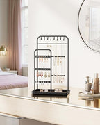 pickpiff Jewelry Holder Stand: Jewelry Display for Necklace, Bracelet, Earring, Ring, Black - color: Black