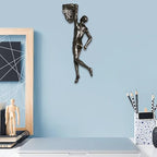 Climbing Man Wall Sculpture – Resin Decor Figure, Modern Art Accent, Black Home Ornament | Unique 3D Hanging Statue Piece, Artistic Abstract Wall Decoration Setup Living Room Bedroom Workplace Design - size: handed rock climbing, style: Silver