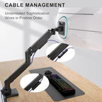 WALI Ultrawide Single Monitor Arm for 13-49 Inch Heavy Duty Curved Screens, up to 44 Lbs, Adjustable Single Monitor Desk Mount with C-Clamp, Grommet Base, 75/100mm VESA (GSM001XL), Black - size: 13"-49", style: Single Arm