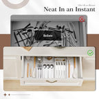 Criusia 11 PCS Clear Plastic Drawer Organizer Set - 5 Large Size Versatile Kitchen and Bathroom Organizer Trays, Non-Slip Storage Bins for Makeup, Utensils, Tool and Office Desk - size: 11PACK