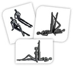 Ambipolar Yoga-Style Black Decorative Bookends, Cast Iron Book Stand to Hold Books Heavy Duty, Book Stoppers for Home Decor, Office Desk, Living Room Decor