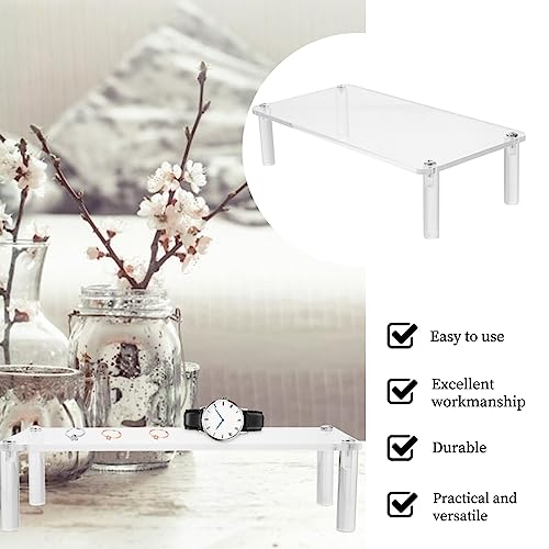 iplusmile Clear Acrylic Jewelry Stand 7.87X3.14X1.96In Single-Tier Display Organizer for Bracelets Watches and Accessories Compact Home Decor Display Shelf Riser