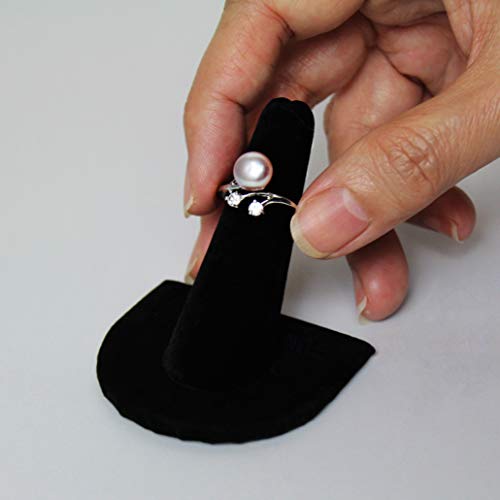 MOOCA 6 Pcs Set Finger Ring Stand Jewelry Display Holder Showcase Velvet Ring Storage Drawer Jewelry Stands for Shows, Black Velvet - color: Black Velvet