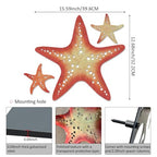 LiveInUrban Coastal Wall Art Starfish Metal Wall Sculptures, Ocean Beach Themed Metal Hanging Home Decoration 3PCS 15.6"x12.7" - color: starfish