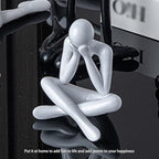 Small Collectible Figurines Abstract Sculpture Statue Desktop Decor Office Shelf Decoration for Home Living Room (White)