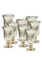 Serene Spaces Living 8-Pack Antique Gold Vase for Flowers, 8 1/2in Gold Urn for Centerpieces, Weddings, Events - size: Set of 8, Gold