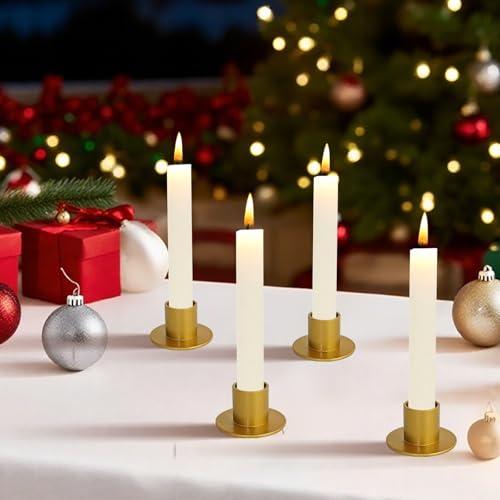 Gute Taper Candle Holder, Candle Holders for Pillar Candles, Matte Gold Candlestick Holder Centerpieces for Home Decoration, Wedding Anniversary, Party, Housewarming Gifts,Set of 8,Round - color: Gold-r-8pcs