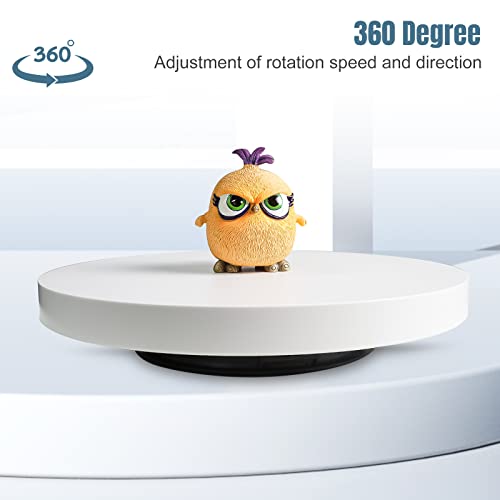 fotoconic 360 Degree Electric Rotating Display Turntable 10.24" / 26cm Motorized Rotary Stand, 3RPM, 33Lbs / 15kg Centric Loading, Anti-Clockwise & Clockwise Direction - size: White 10.24", 33Lbs Loading