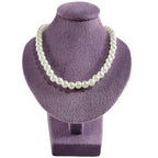 Mini Pendant Jewelry Display Stand Bust White PU Holder Black Velvet Mannequin Necklace Stand Wooden Portrait Model 12cm (Taro Purple) - color: Taro Purple